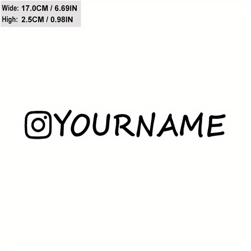 

Custom Instagram Handle Decal - Personalized Social Media Username Pvc Sticker For Car Windows, Water Bottles, Laptops - Durable Vinyl, Adhesive