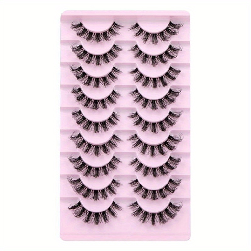 

9 Pairs Cosmetic Artificial Eyelashes Premium Fluffy Volume Long Eyelashes For Daily Party Traveling Makeup