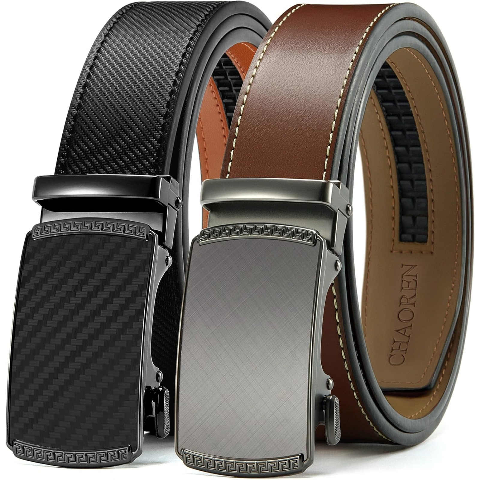 

Chaoren Leather Ratchet Belt Men - Customizable Fit, Effortless Style (35mm)