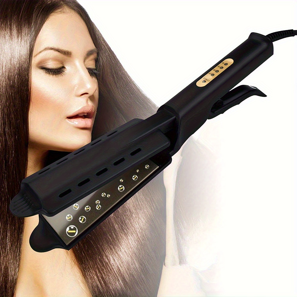 

Ceramic Hair Straightener & Curler - , 4-level Temperature Control, Frizz Reduction, Dual Wet/dry Use - Perfect Gift For Women