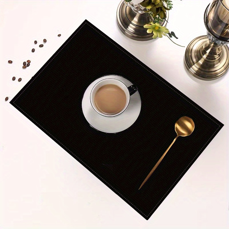 

2/4-piece Classic Black Linen Placemats - Perfect For Dining & Kitchen Decor, Ideal For Parties, Hand Wash Only