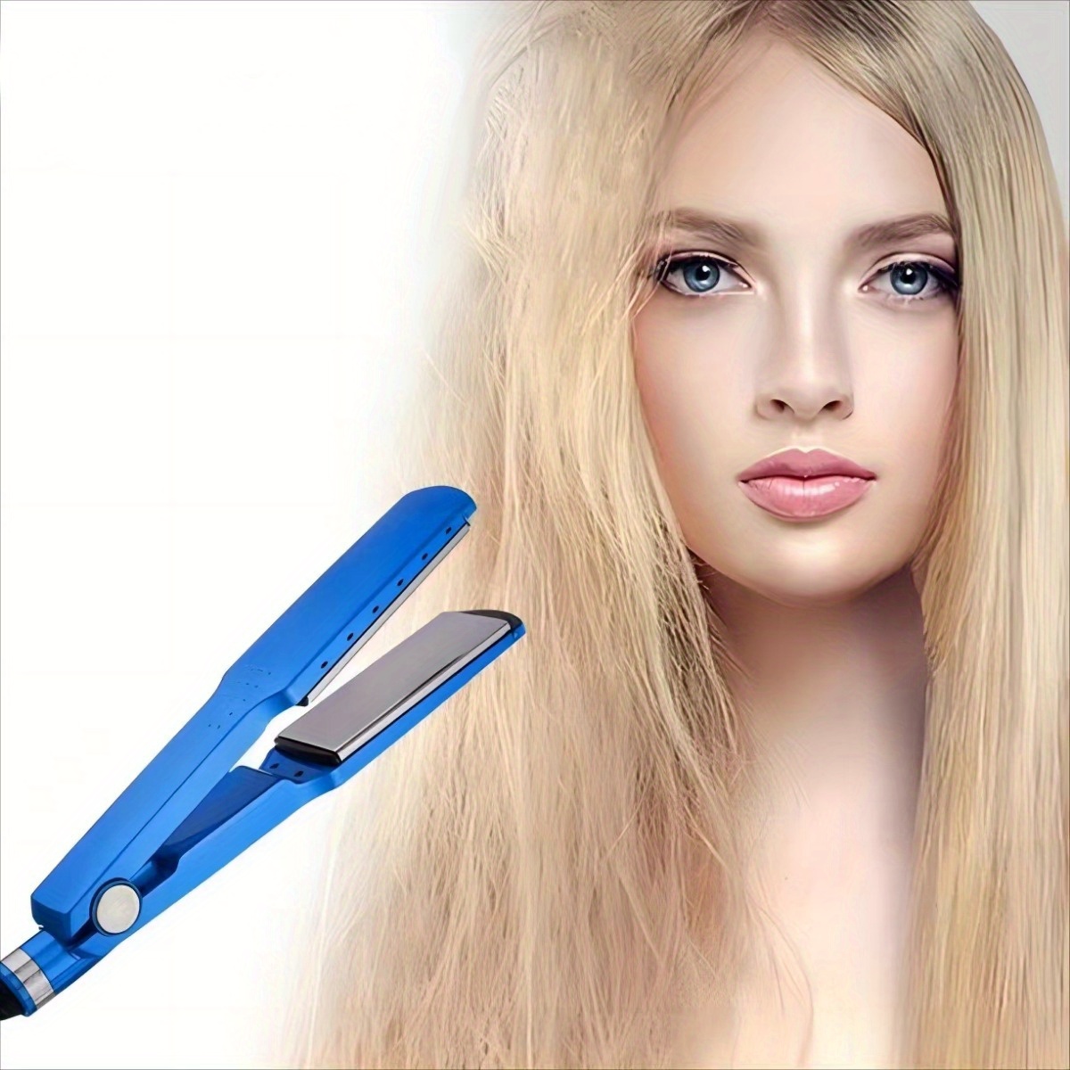 

Blue Hair Straightener For Both Straight And Curly Hair, Quick Heat Straight Hair And Curly Hair Dual-purpose Clip, A Gift For Your Girlfriend