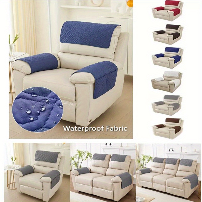 

Sofa Headrest Cushion Armrest Cushion -piece Set With Storage Pocket Recliner Sofa Armrest Towel Christmas Decor