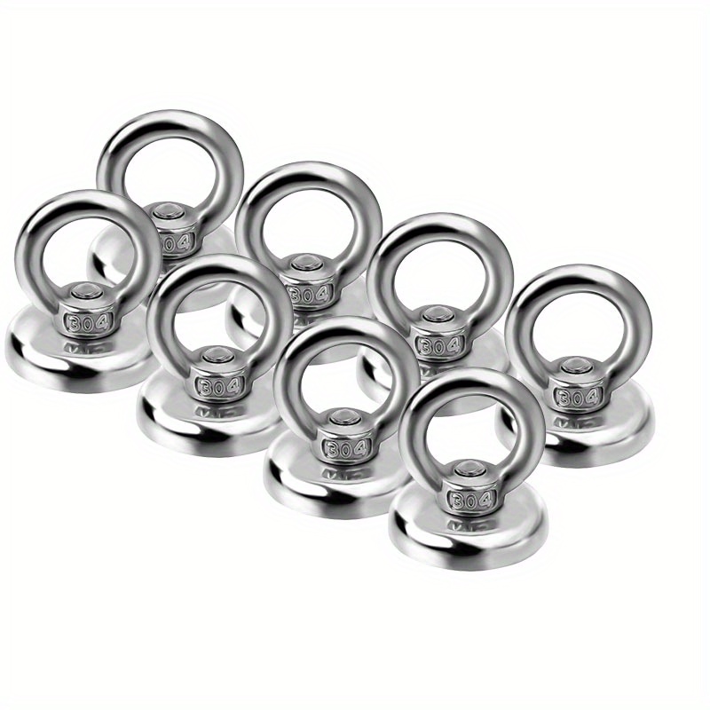 

8pcs Heavy-duty Neodymium Magnets With Countersunk Hanging Ring Bolts - Home, Kitchen, Office & Garage Use