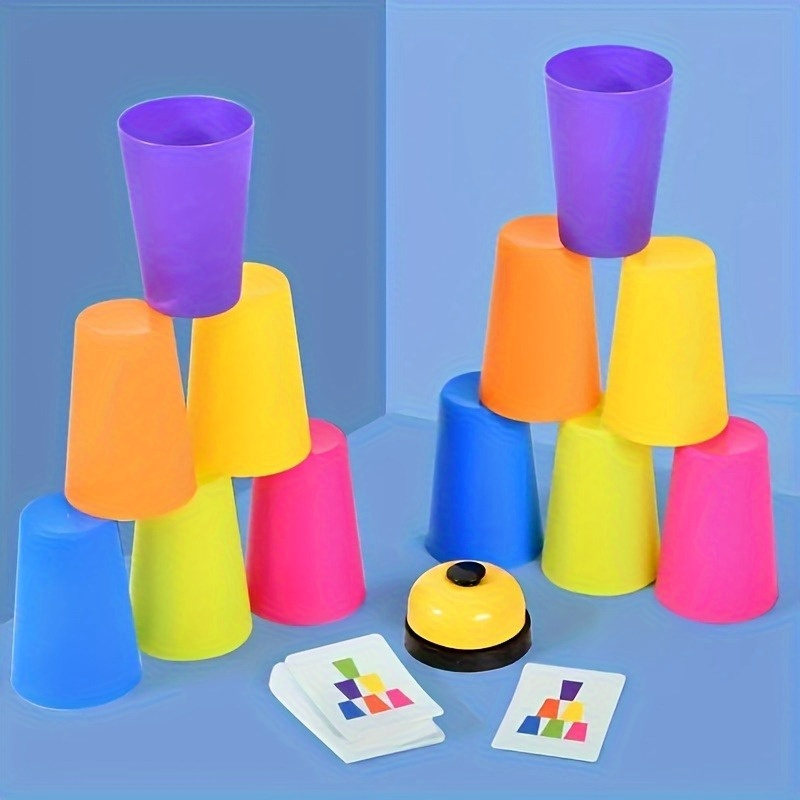 

Colorful Stacking Cups Game Toward Kids Ages 3-6 - Interactive Parent-child Puzzle & Cognitive Training Toy
