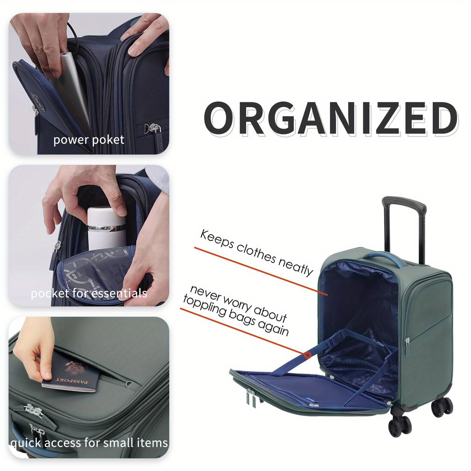 Small underseat spinner luggage online