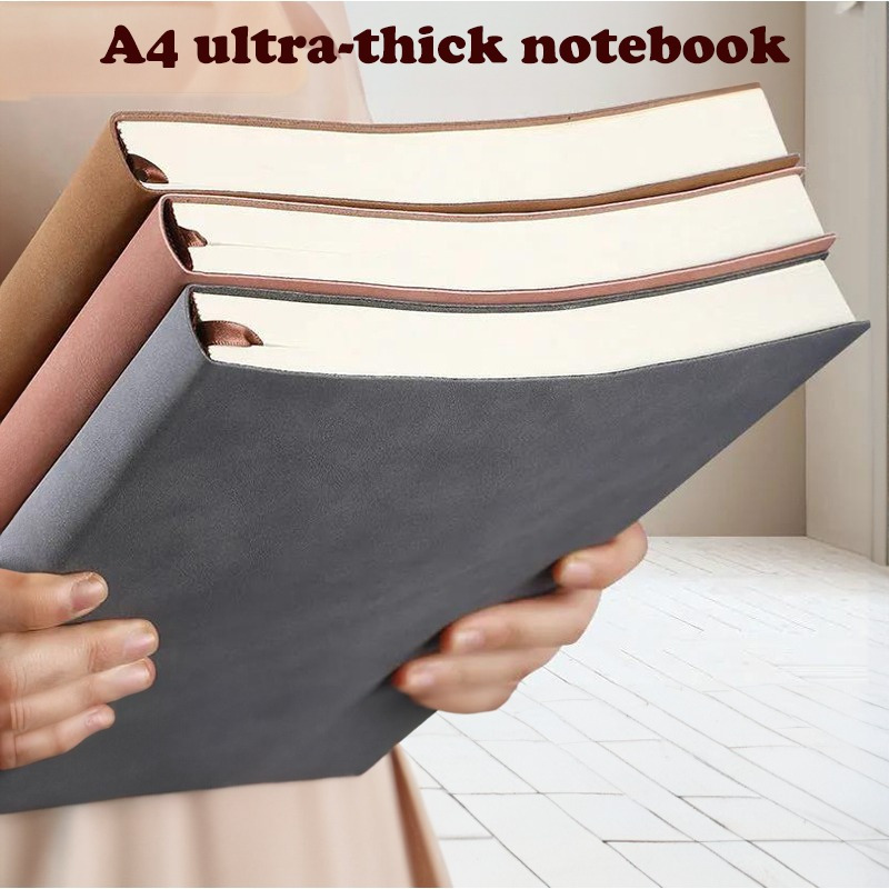 

Soft Cover A4 Large Notebook, Simple College Ruled Journal Business Thickened A4 Memo Book