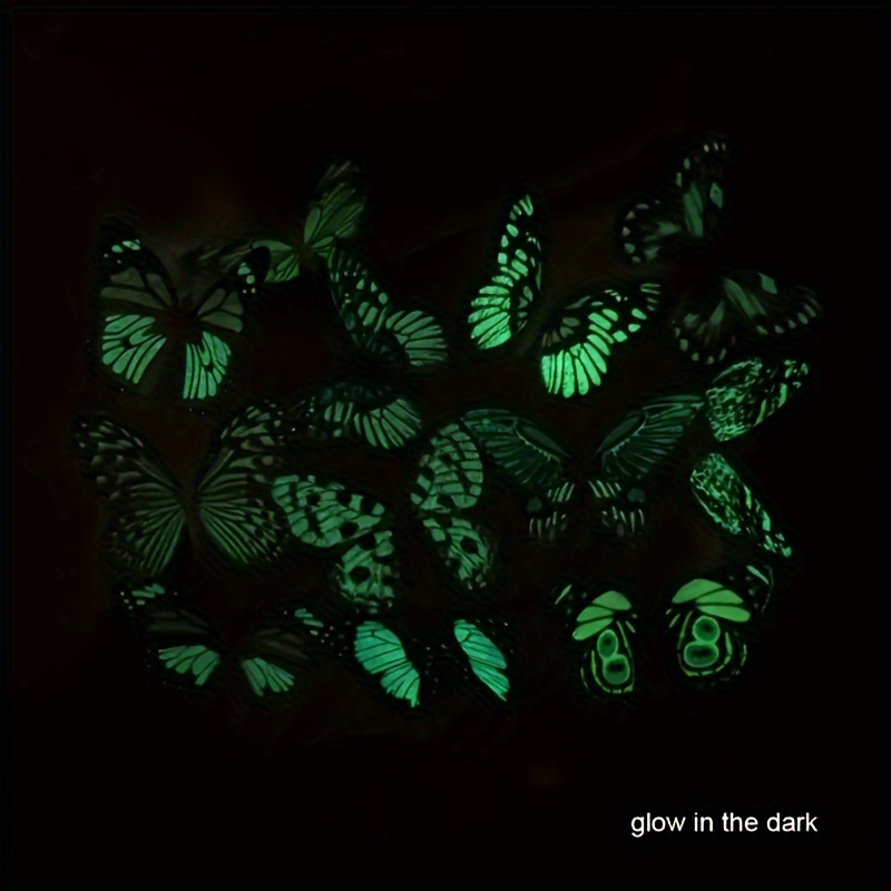 Conjunto de 10 Piezas de Mariposas Luminiscentes que Brillan en la Oscuridad para Jardín y Decoración Exterior