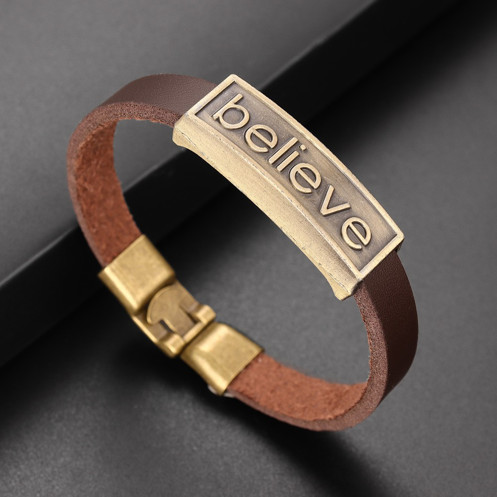 

1pc Fashion Letter Leather Bracelet Retro Punk Bracelet Punk Party Festival Gift Jewelry