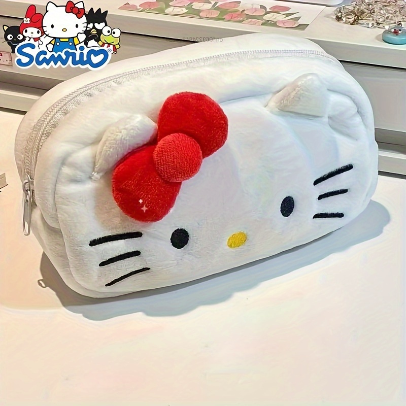 

[authorized] Sanrio Hello Kitty Cat Cute Cartoon Plush Pencil Bag Kawaii Large-capacity Office Pencil Bag Cosmetic Bag Fashionable Women's Utility Bag Office Storage Bag Birthday Christmas Easter Gift