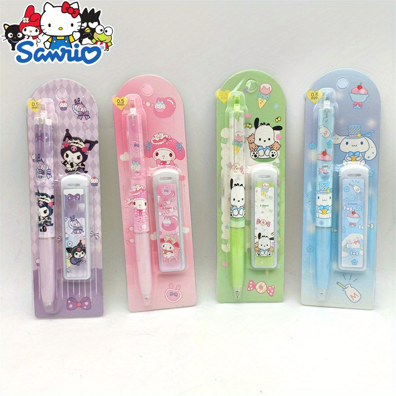 

4pcs Authorized By Sanrio Kuromi Cina Cartoon Mechanical Pencils 1 Pcs Black 0.5mm With 1 Lead Refill Set Pencils