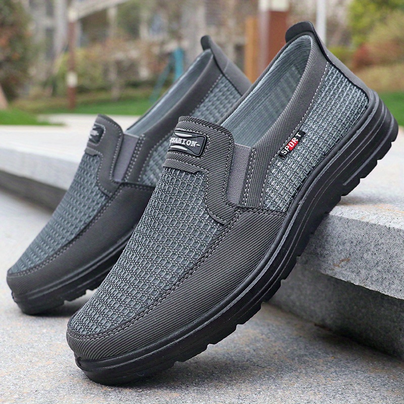 

Men's Breathable Non Slip Durable Sneakers, Slip On Low Top Casual Shoes, Summer Outdoor Fishing Comfy