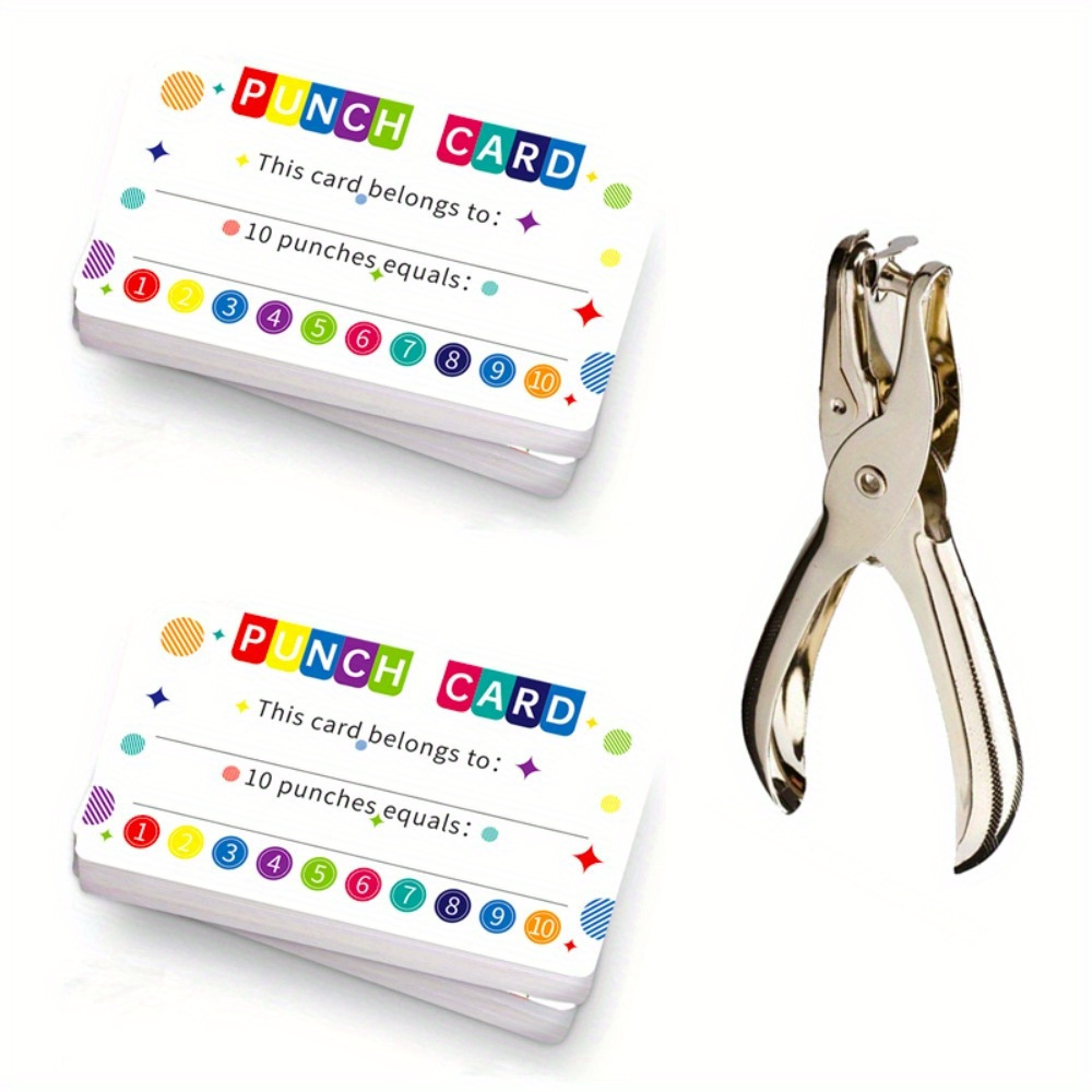 

100pcs With Hole Puncher, My Cards For Student, Home Behavior Incentive For Children, Cards For Business Flower