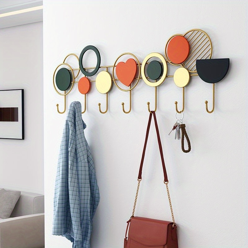 Crochet mural métallique sans perçage pour vêtements et chapeaux