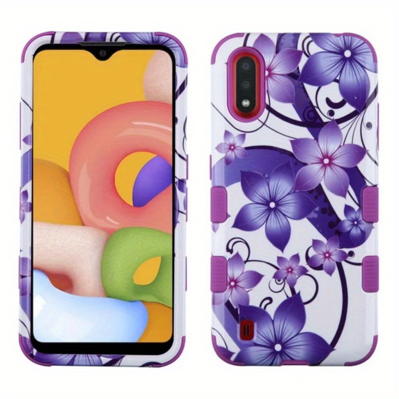 

Tuff Series Case For Samsung Galaxy A01-purple Hibiscus