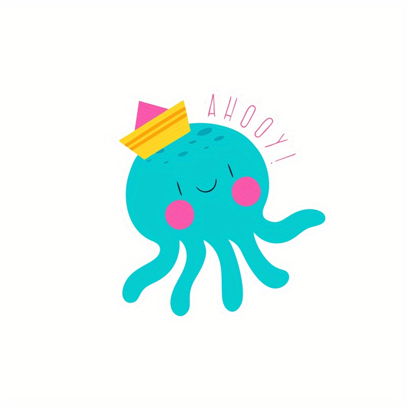 Vinyl Waterproof Octopus Decal Stickers Cute Themed - Temu