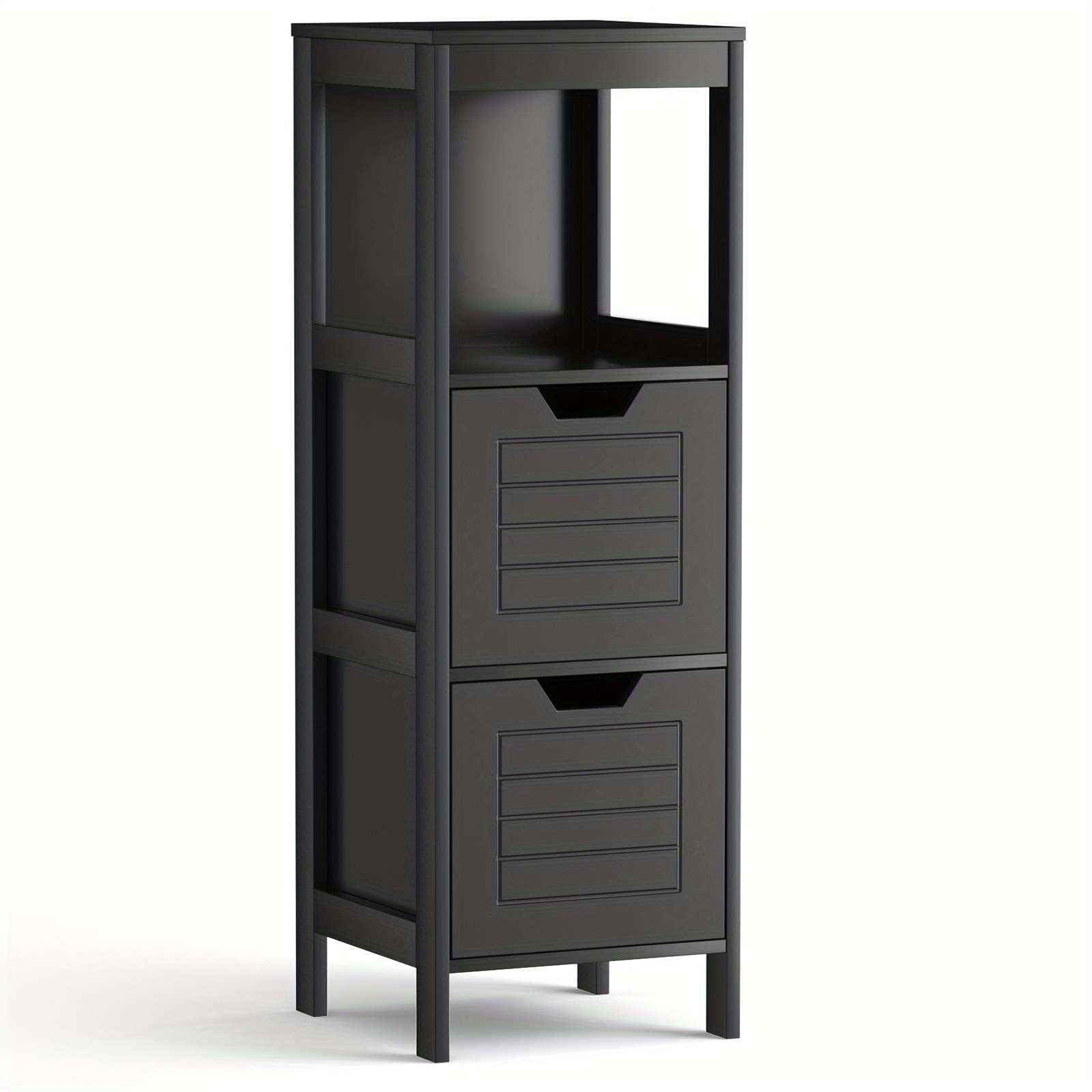 

Lifezeal Bathroom Wooden Floor Cabinet Multifunction Storage Rack Organizer Black