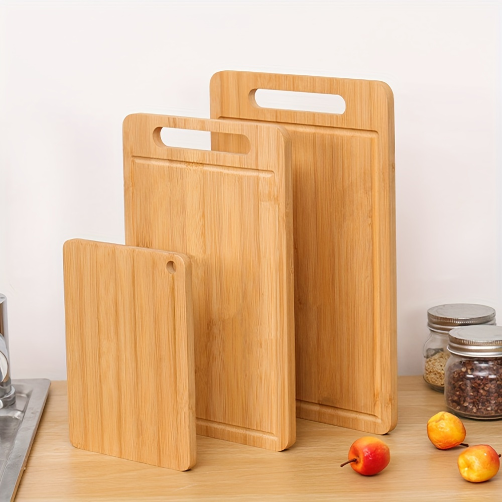 

Bamboo Cutting Board Set For Kitchen – Food Contact Safe, Easy-to-clean, Multi-size, Durable Chopping Boards For Food Preparation & Serving