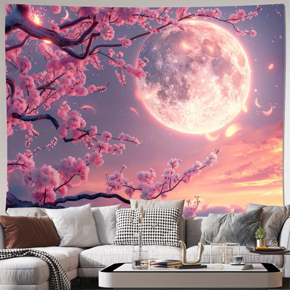 

Moonlit Tapestry - Satin Wall Hanging For Living Room, Bedroom, Office Decor | Includes Easy Install Kit