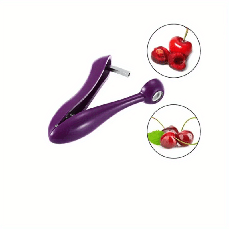 1pc Heavy-Duty Cherry, Plum, Apricot, Hawthorn, Date Corer - Efficient Pit Remover with Non-Slip Grip, Quick-Core Mechanism, Compact Kitchen Tool for Baking, Jam, Pie Making - Easy-Clean Design, Fruit Pitting Device, Ergonomic Handle, Highquality Plastic