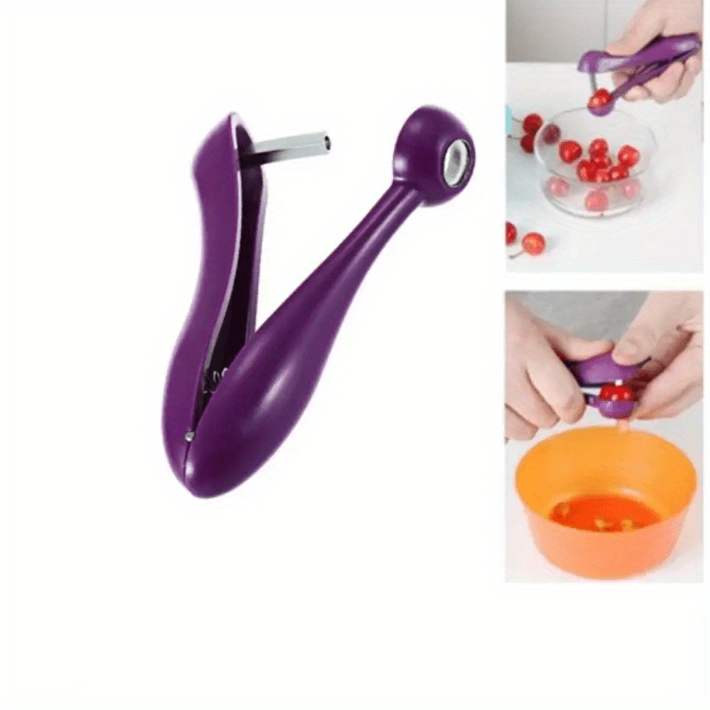 1pc Heavy-Duty Cherry, Plum, Apricot, Hawthorn, Date Corer - Efficient Pit Remover with Non-Slip Grip, Quick-Core Mechanism, Compact Kitchen Tool for Baking, Jam, Pie Making - Easy-Clean Design, Fruit Pitting Device, Ergonomic Handle, Highquality Plastic