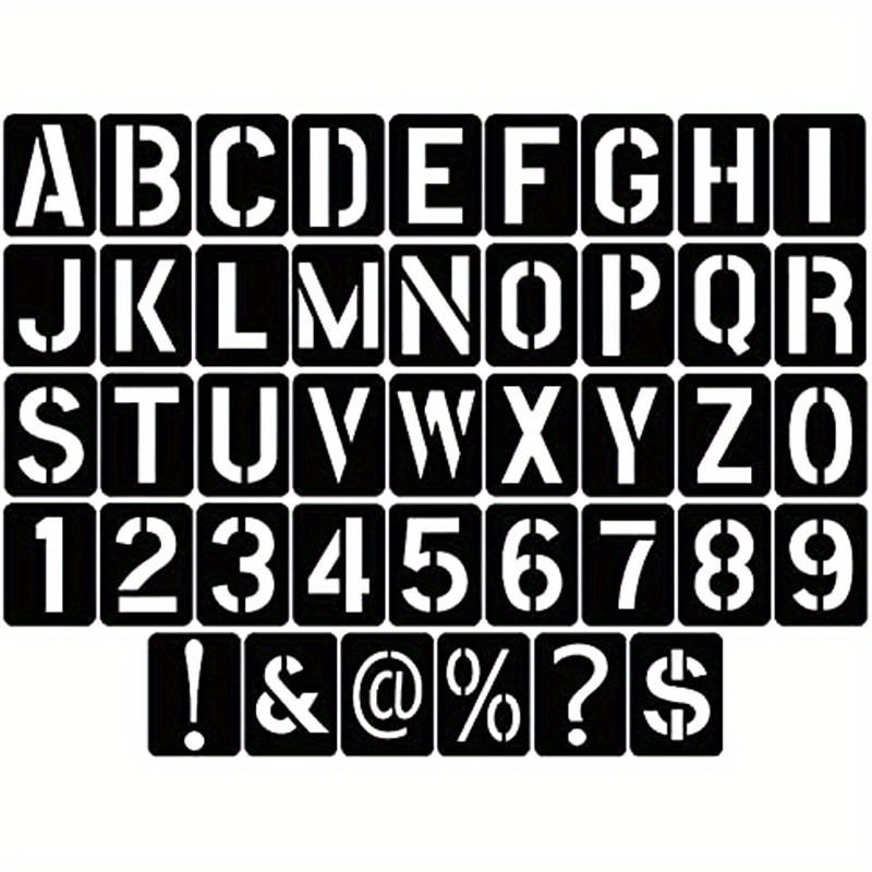 

1set 42pcs Letter Alphabet Stencils Plastic Templates Reusable Number Stencils Letters Templates Stencil Large Number And Letter Stencils For Craft Painting Diy Art On Wood, Wall, Stones