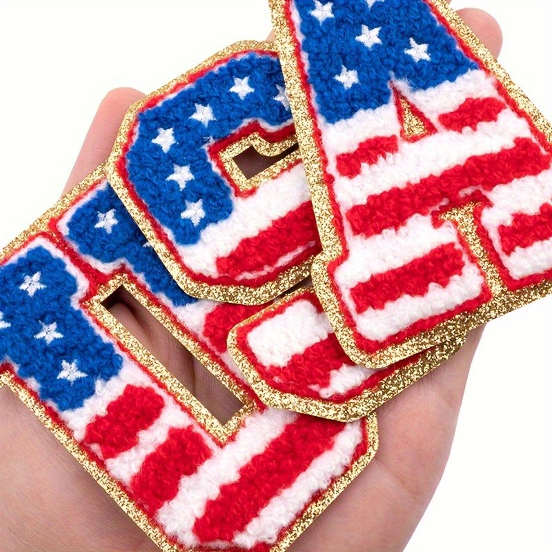 

3 Pcs Creative Usa Flag Style Embroidery Patches - Perfect For Diy Clothing And Accessories, Suitable For Hats, Wallets, Shoes, And More