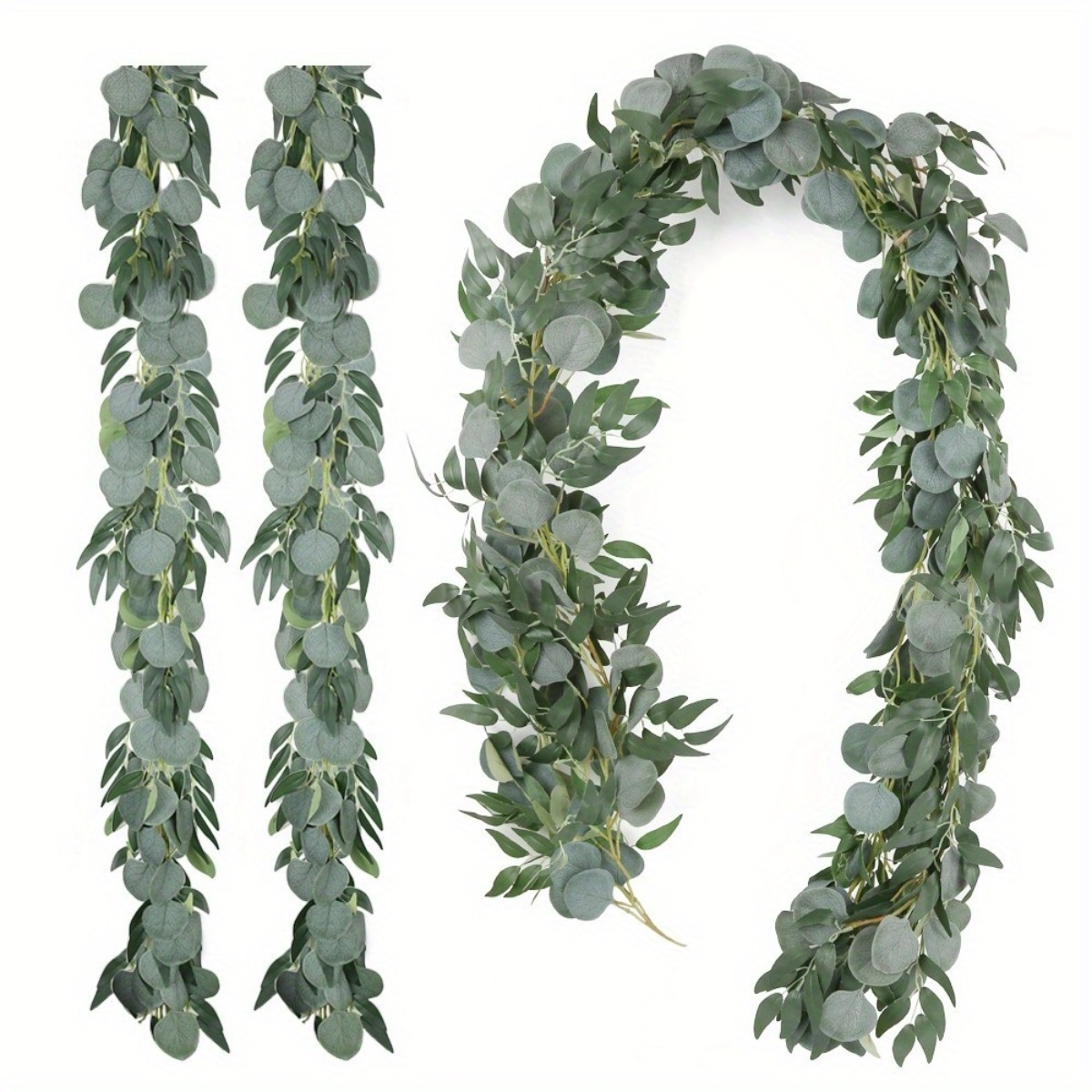 

4 Pcs 6.5 Feet Artificial Silver Leaves Garland With Leaves String For Greenery Garland Table Runner Garland Indoor Outdoor