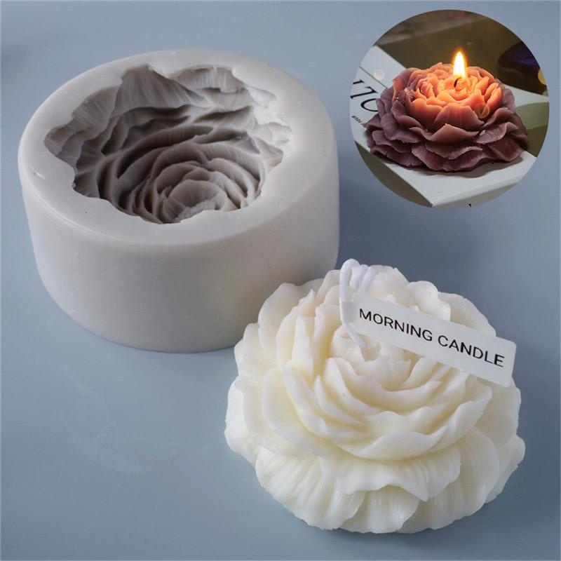 

1pc 9.5cm Diy Silicone Candle Mold 3d Flower Fondant Moulds Baking Tools For Aroflowers Making Resin Mold Decoration