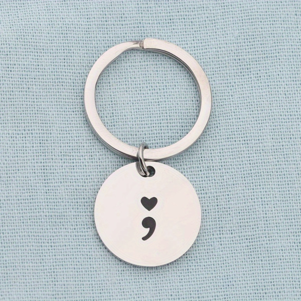 

[customer ] Steel Semicolon Keychain - & , For Men