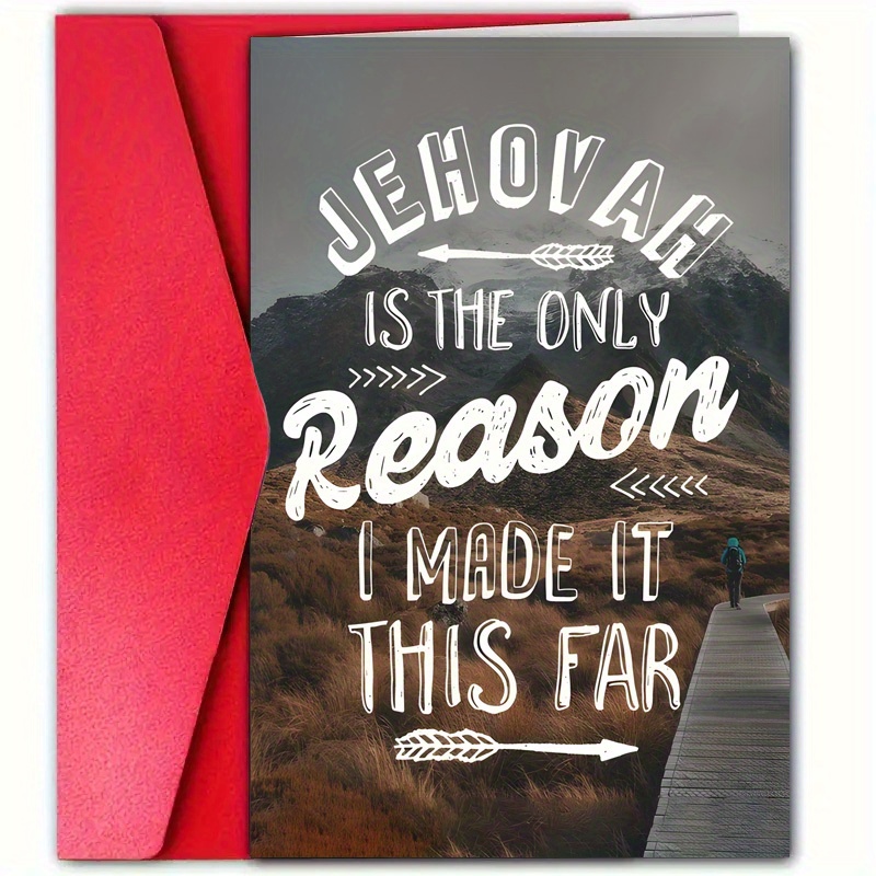 

1pc, Inspirational Greeting Card (4.7x7.1inch/12x18cm), "jehovah Is The Only Reason" Motivational Card With Envelope, Encouragement For Friends & Loved Ones, Emotional Support, Uplifting Message