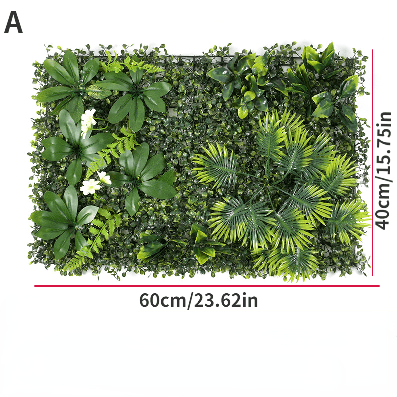Image of Artificial Plant Wall Home Decor Background Wall Dense Artificial Turf Wall Scenery Outdoor Decoration Welcome Wall