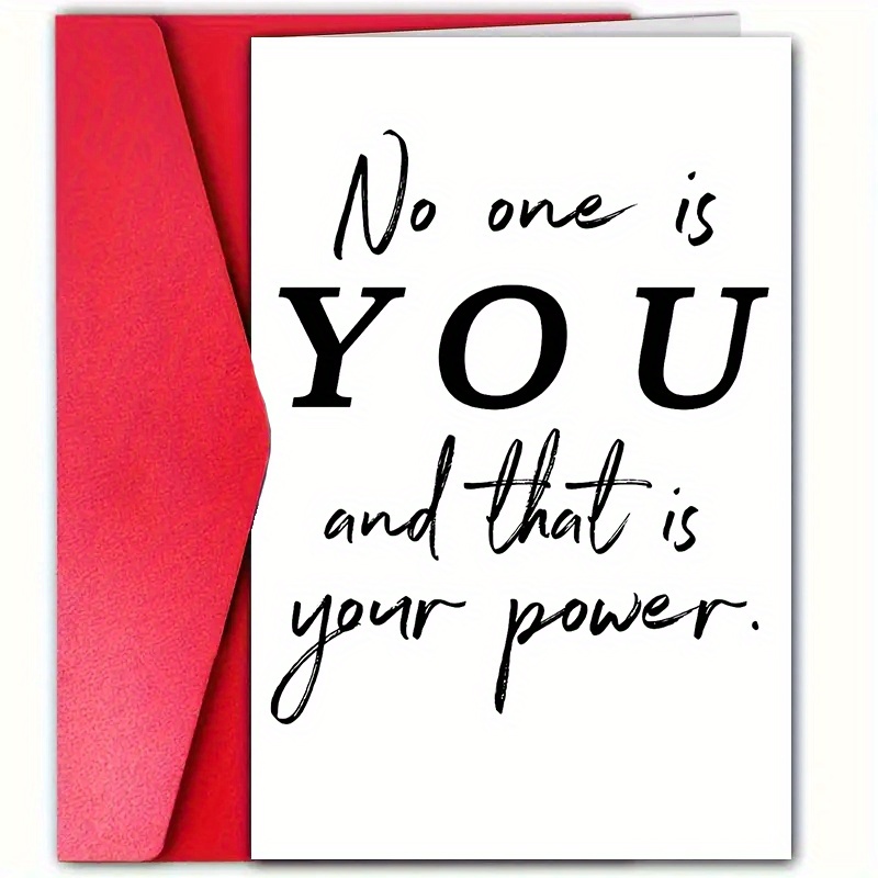 

1pc Inspirational Greeting Card With Envelope, 4.7x7.1 Inches (12x18cm), 300gsm, Empowerment Quote, Support & Encouragement For Friends, Spouse, Boyfriend, Girlfriend, And Positivity