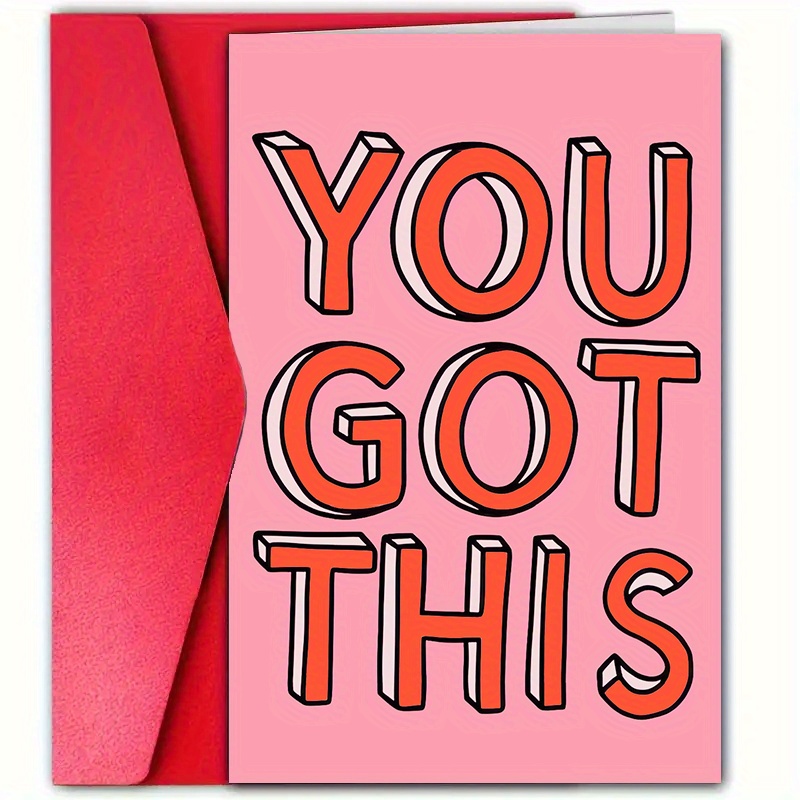 

Encouragement Greeting Card With Envelope, 1 Pc - Supportive 'you Got This' Card For Friends, Spouse, Partner - 4.7"x7.1" Motivational Note For Emotional Support, Positivity & Optimism