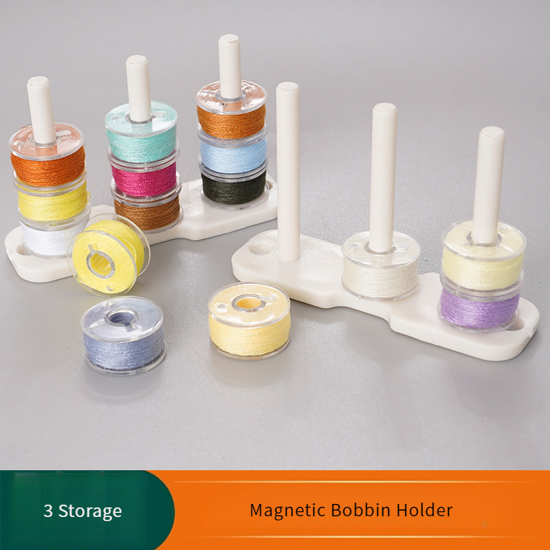 

Magnetic Bobbin Holder - Thread And Bobbin Organizer For Machine Sewing Magnetic Adsorption Bobbin Organizer 3 Storage White