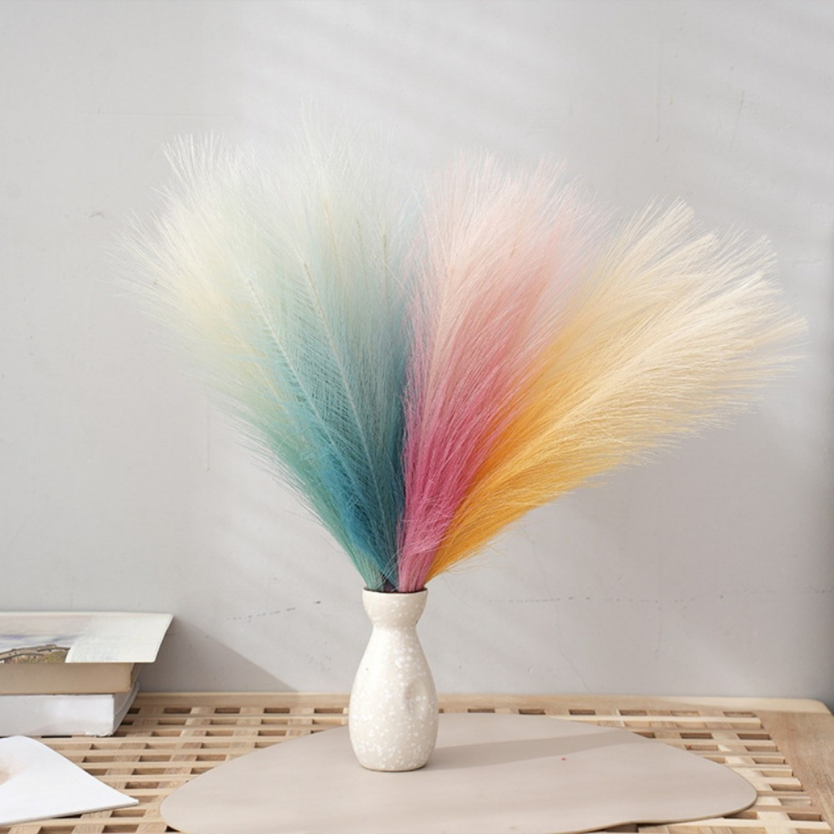 10Pcs 17" Artificial Pampas Grass Stems | 45cm Fluffy Fake Grass For Home Decor, Vase Filler 3 thumbnail image