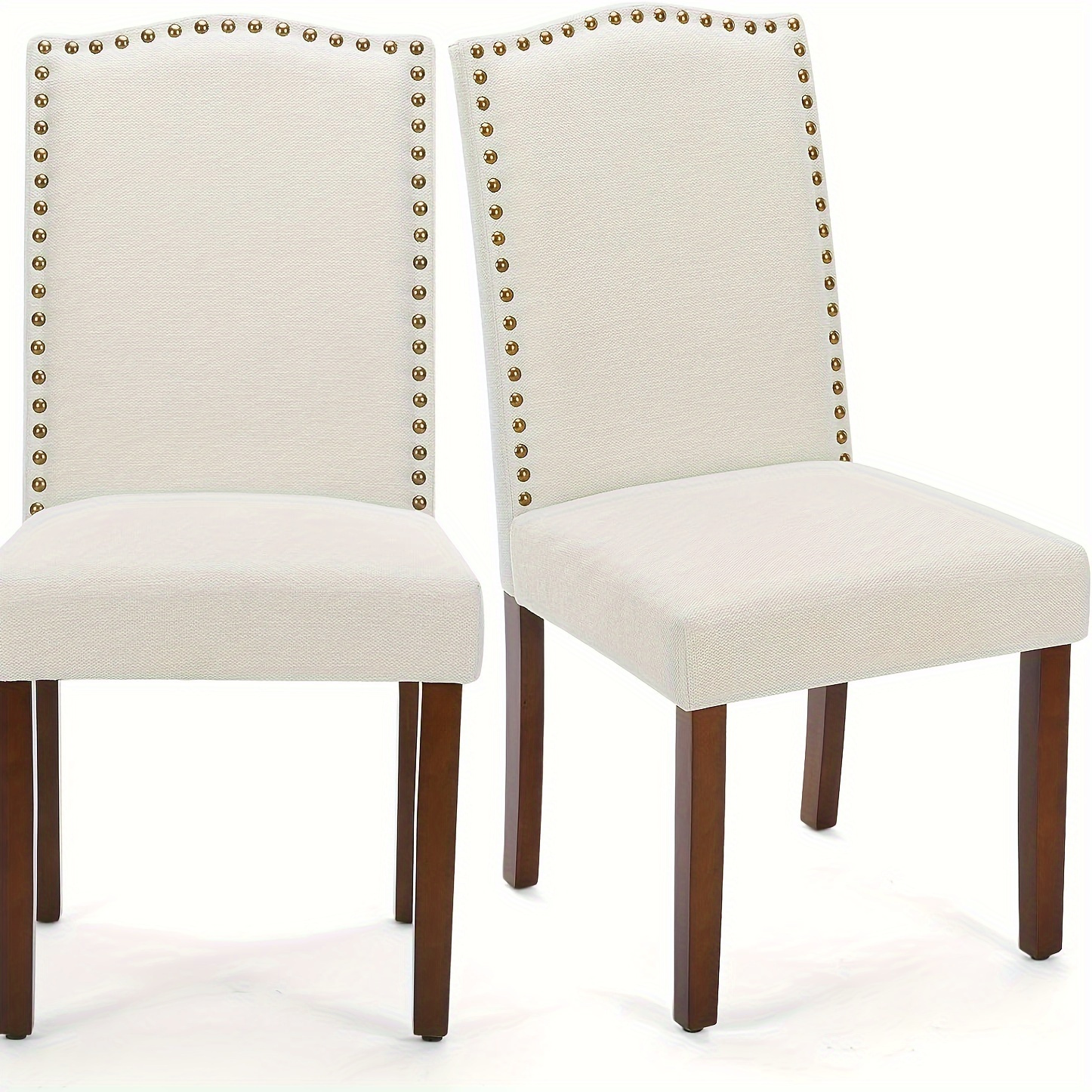 

Dining Chairs, Modern Upholstered Fabric Dining Room Chair With Wood Legs And Nailhead Trim, Mid-century Accent Dinner Chair For Kitchen, Living Room