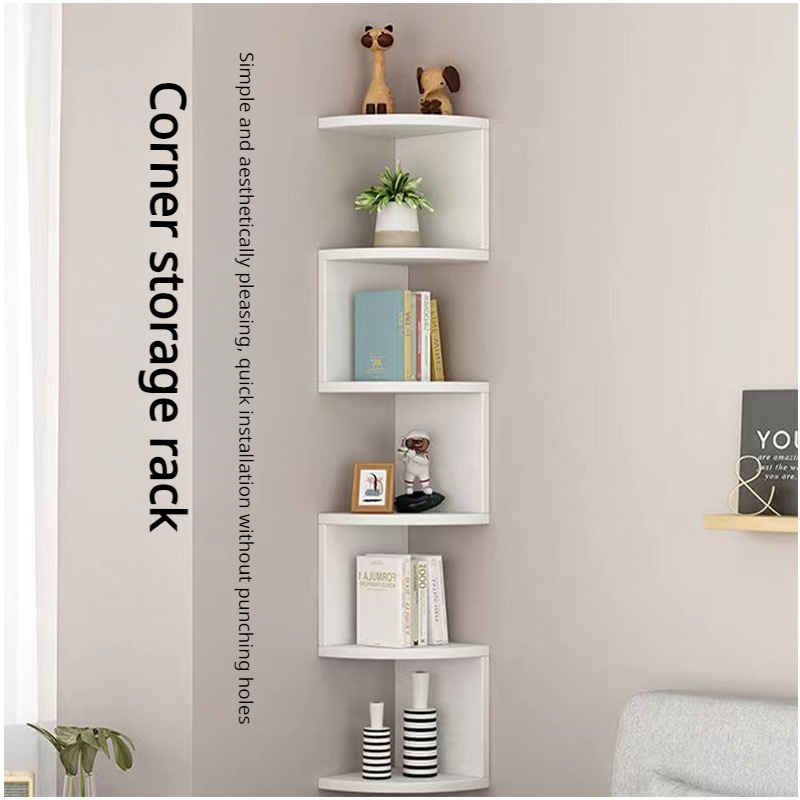 

Household Wall Corner Triangular Wall Hanging Storage Rack, Wall Corner Partition, Layered Bookshelf, Kitchen Multi-layer Wall Mounted Shelves