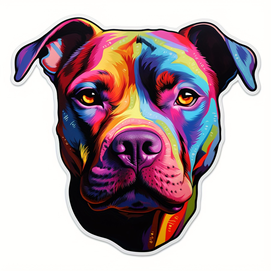 

Vibrant Pit Bull Pattern Car Stickers - Outdoor Rated Vinyl Decals For Windows, Bumpers, Laptops & Crafts