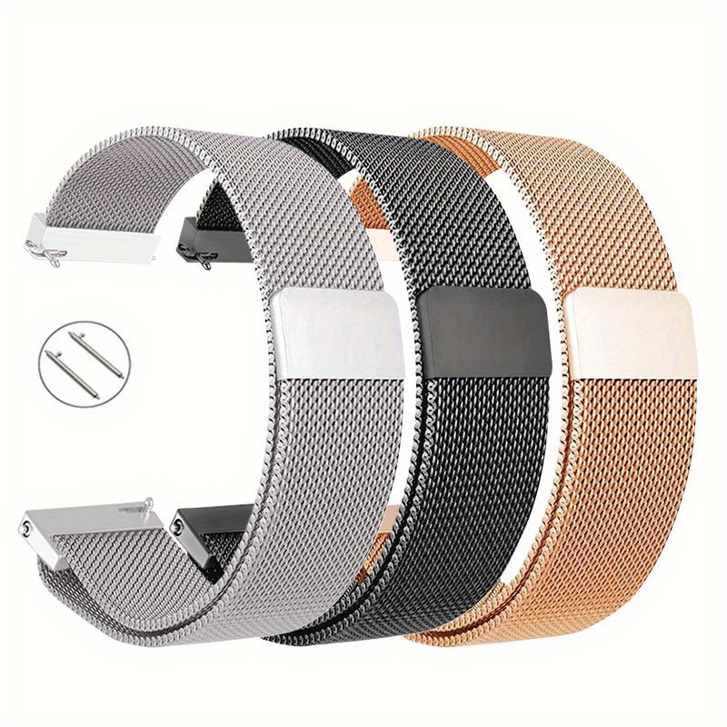 TEMU Set di tre cinturini per orologio in acciaio inossidabile milanese, adatti per Samsung e Huawei nelle misure da 12 mm mm. Queste aggiunte casual
