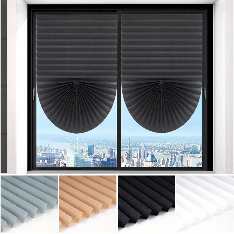 

Leorate High-density Non-woven Sunshade Curtain - Semi-, Self-adhesive No-drill Top With Clips Included