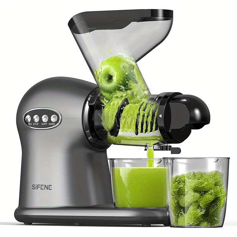 TEMU Masticating Juicers, Sifene Cold Press, Dual 3" , Anti-clog For Wheatgrass & Celery, Fruit & Veg Juice Extractor, Clean, Bpa Free