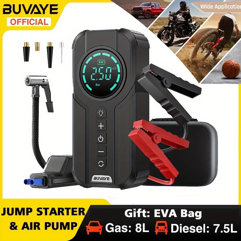 

Buvaye Car Air Tire Auto Portable Battery Eva Bag