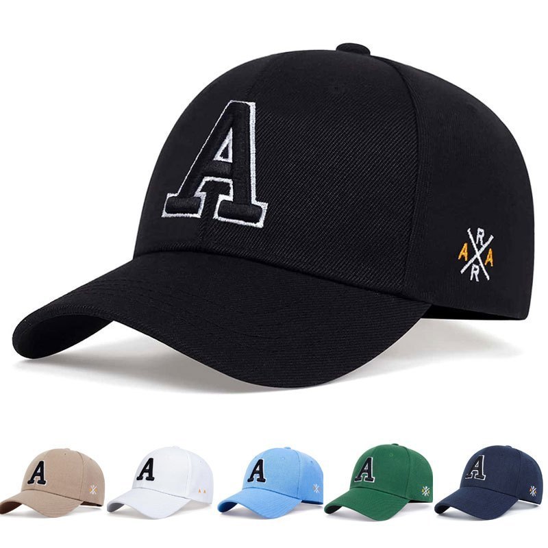 

Men Letter A Embroidered Baseball Cap Outdoor Sport Adjustable Sunscreen Leisure Hat Spring Autumn Travel Tourism Beach Vacation