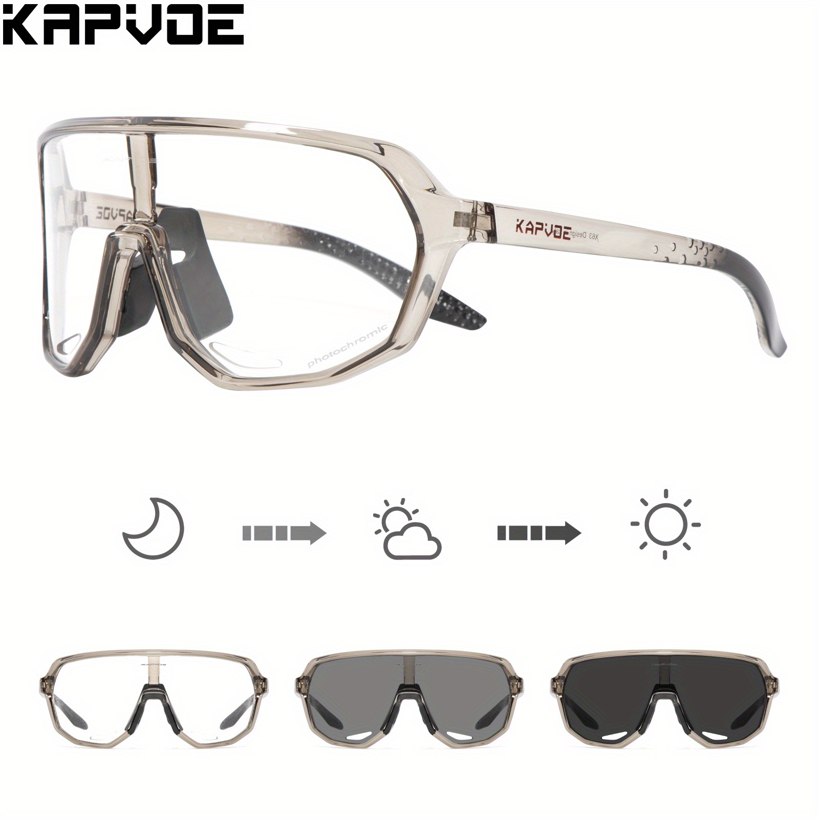 

Kapvoe Bike Cycling Glasses Photochromic For Men Women Mtb Mountain Bike Cycling Glasses Outdoor Sports Bicycle Riding Eyewear Fishing Glasses Golf Hiking