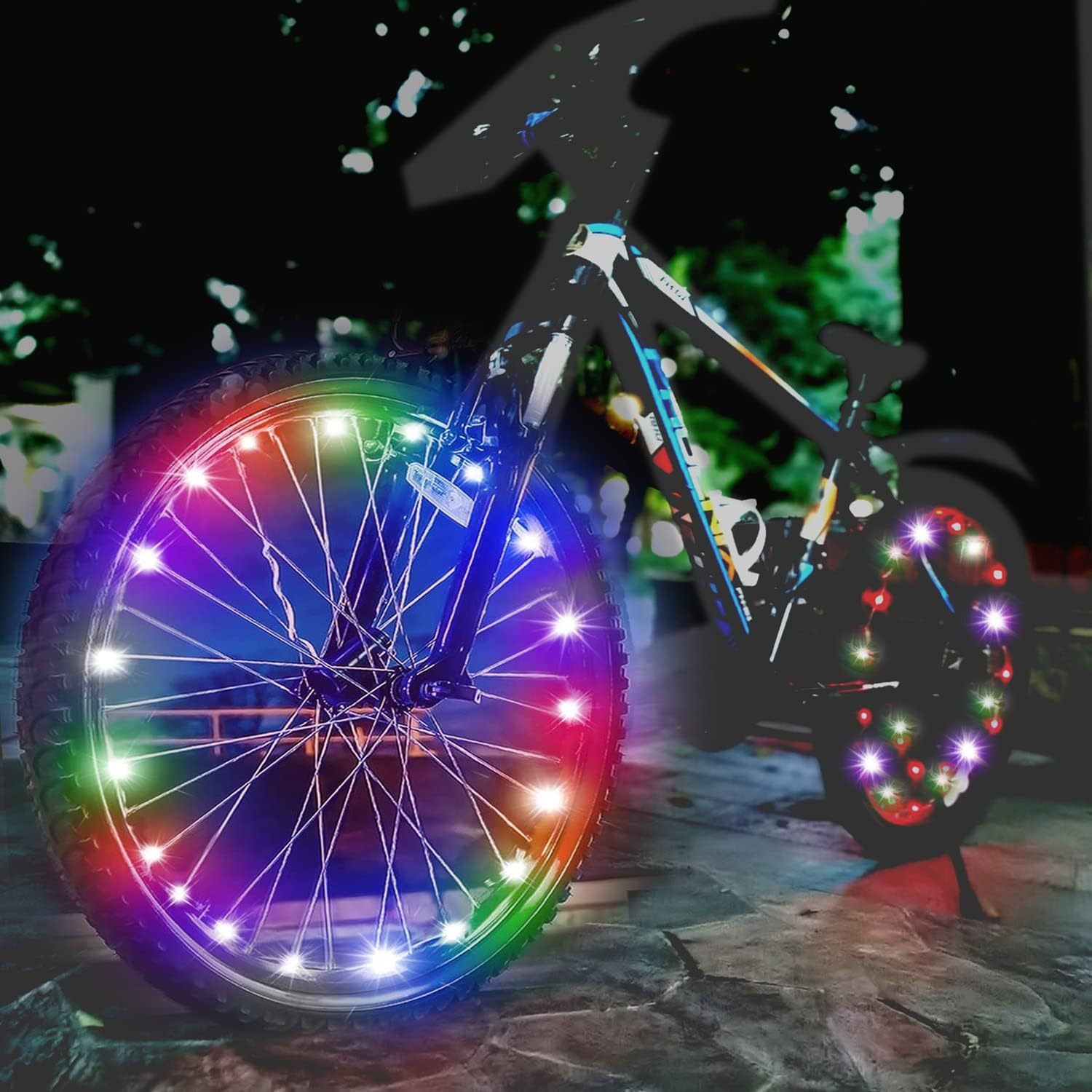 TEMU Balabaxer Led Bike Wheel Lights For Night Riding Safety, Halloween & Christmas Cycling Decor, Party Bike Decoration, On Most Bicycles For Commuting And Celebration