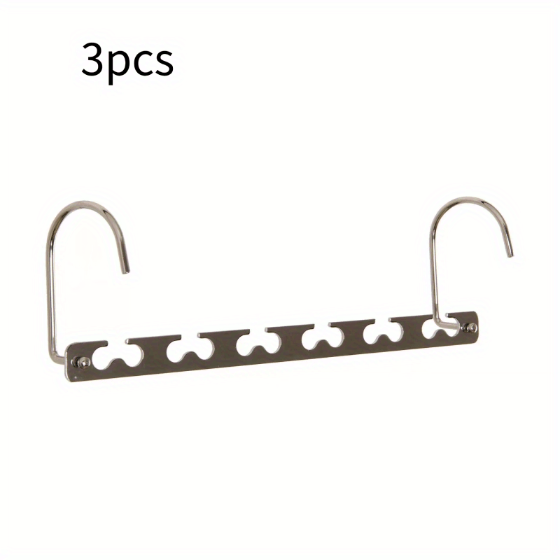 E-shop 3er-Set, Premium Polierte Edelstahl Kleiderbügel - Platzsparend, Multifunktional, Faltbar und Verstellbar, Schrankorganizer zur Maximierung der