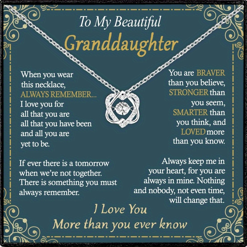 

To My Beautiful Granddaughter Necklace, Granddaughter Gift, Granddaughter Jewelry, Granddaughter Birthday Graduation Christmas Gifts, With Card &box Gift