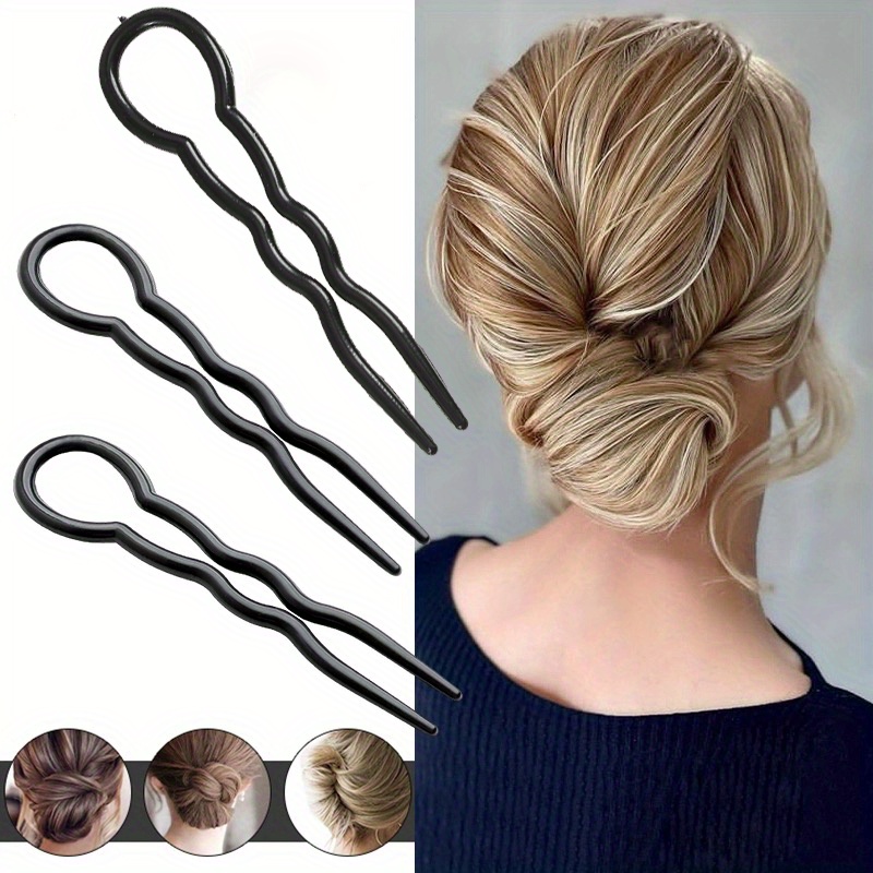 plastic u shaped hair pins set 20 50pcs invisible hairpin grips spiral hair braid twist styling clips elegant minimalist bun maker tools for women bride wedding hairstyle accessories 14 Product details 2