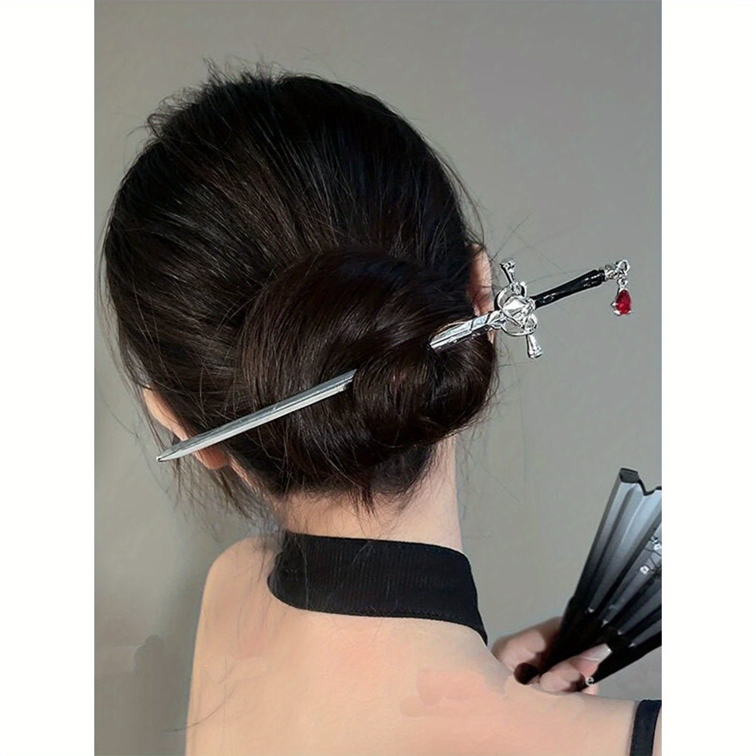 

1pc Rhinestone Decor Sword Design Gothic Hair Pin Boho